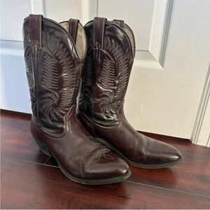 Size 8.5 Men’s/ 10.5 Women’s Brown Silver Rebel Tall Cowboy Boots MK75258